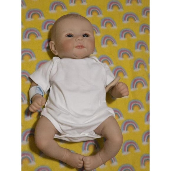 🆕18 Inch Realistic Cloth Body With Vinyl Limbs Baby Doll with Accessories - Picture 3 of 16